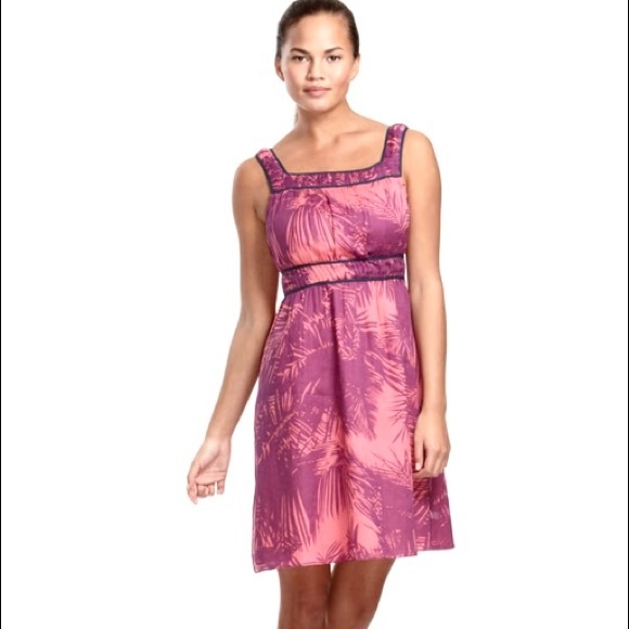 Provenza Schuler Tropical Pink & Purple 🌴 Palm leaves Leaves Lightweight Dress - Picture 3 of 15
